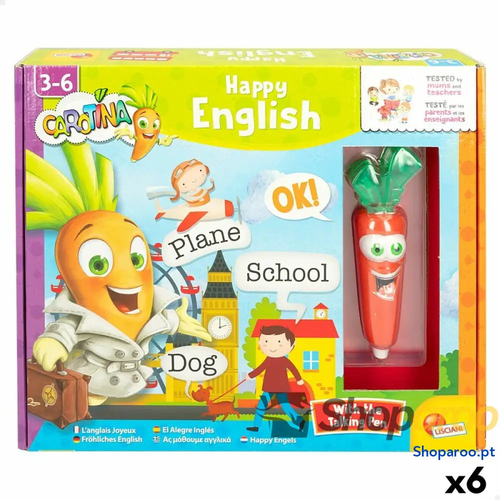Jogo Educativo Lisciani Giochi Carotina Baby Happy English 4,5 x 14,5 x 3 cm Eletrónico Puzzle (6 Unidades)