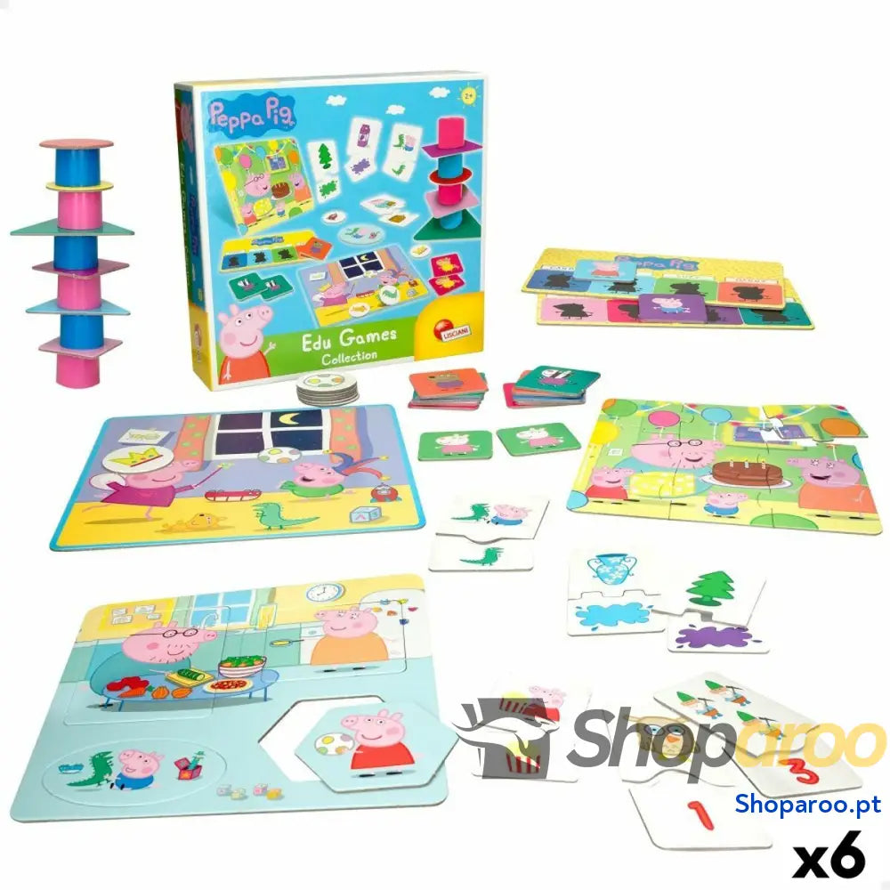 Jogo Educativo Peppa Pig Edu Games Collection 24,5 x 0,2 x 24,5 cm (6 Unidades) 10 em 1