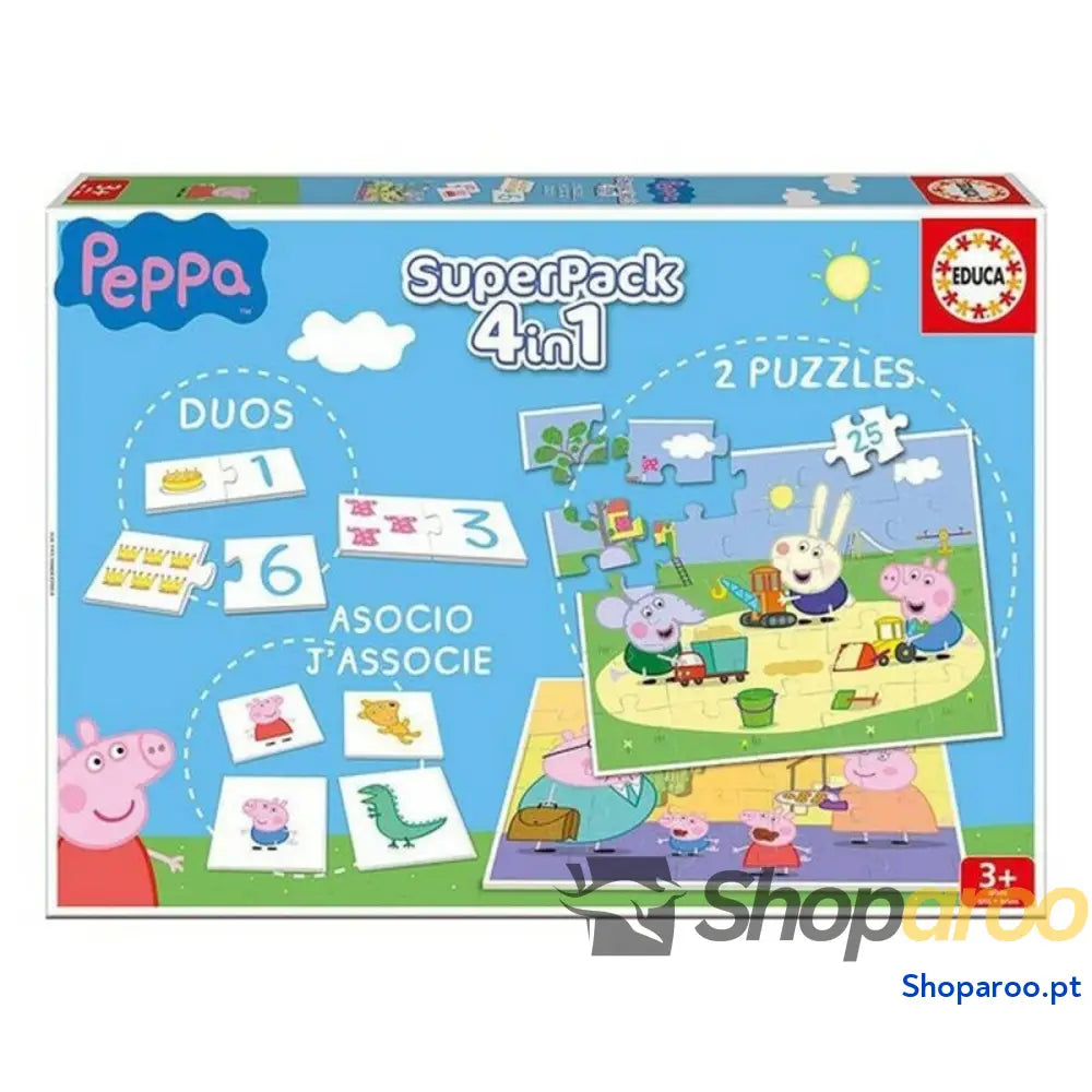 Jogo Educativo Peppa Pig SuperPack 4 in 1 Educa Multicolor (Espanhol)