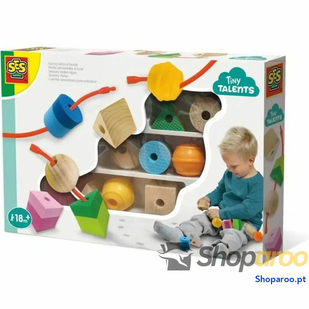 Jogo Educativo SES Creative Cuentas sensoriales para enhebrar Multicolor