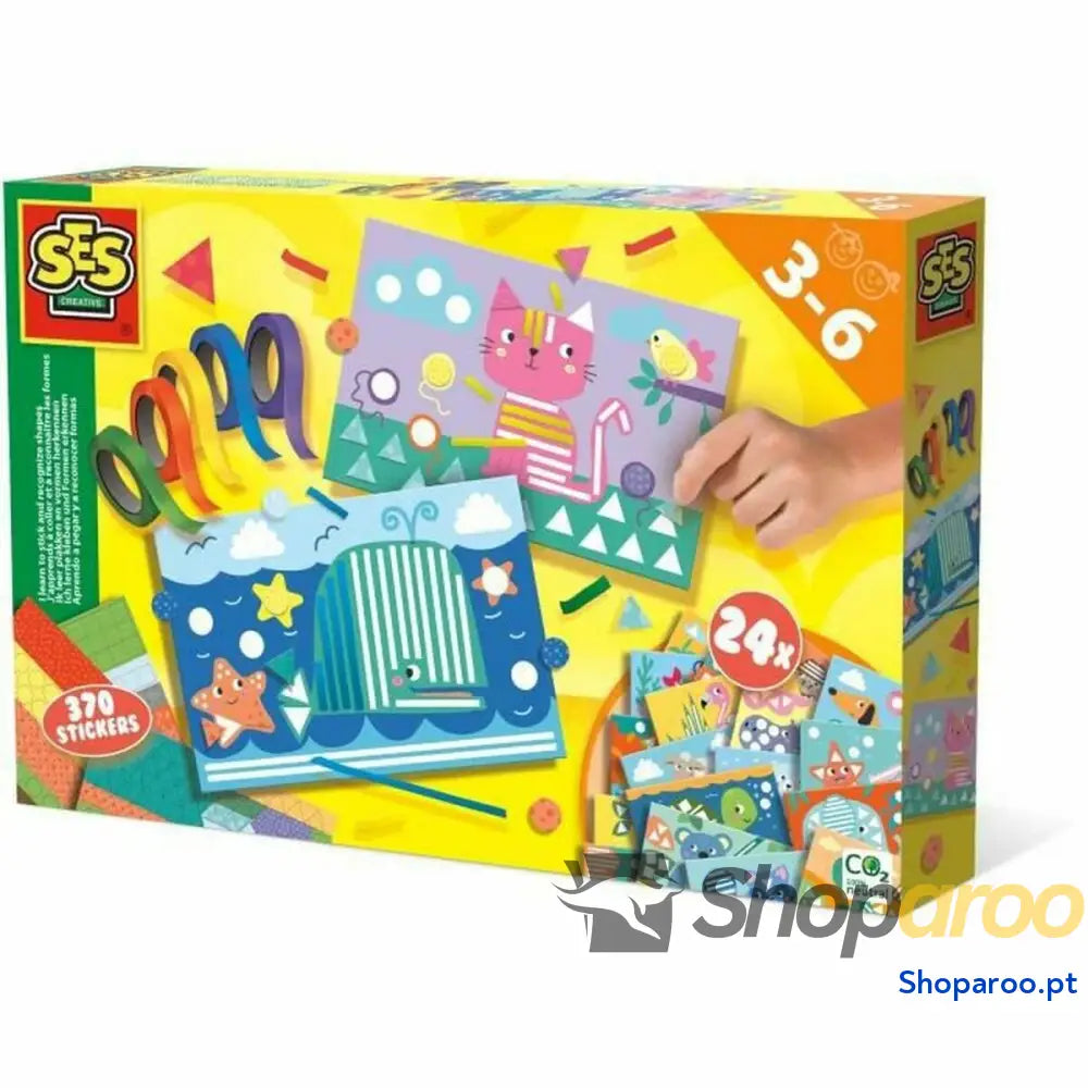 Jogo Educativo SES Creative I learn to paste and recognize shapes Multicolor