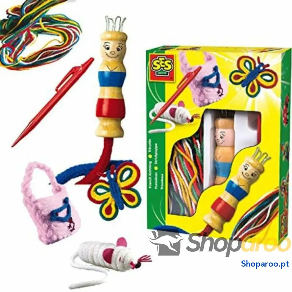Jogo Educativo SES Creative Tricotin With yarns of different colors Multicolor (1 Peça)