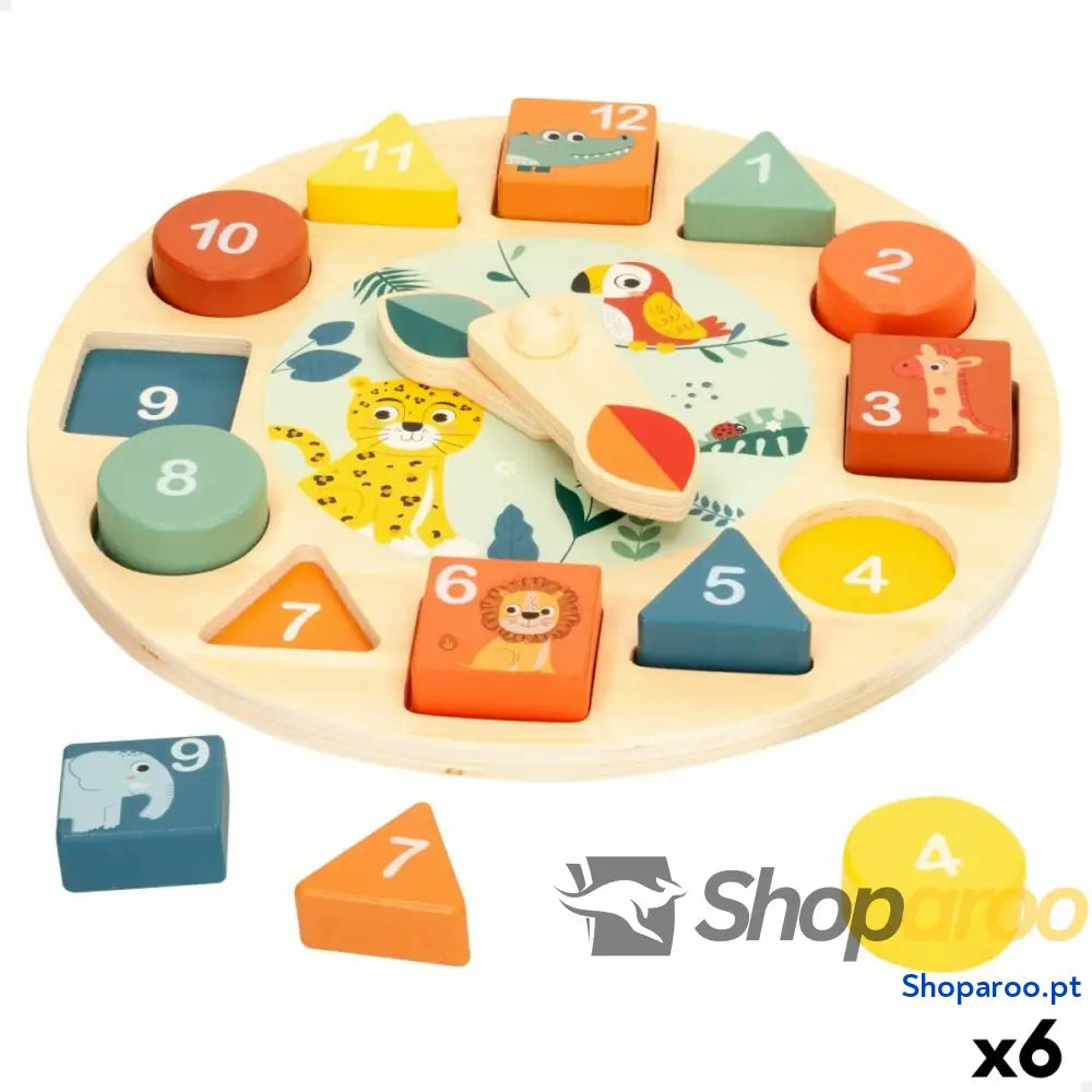Jogo Educativo Woomax animais Relógio (6 Unidades)