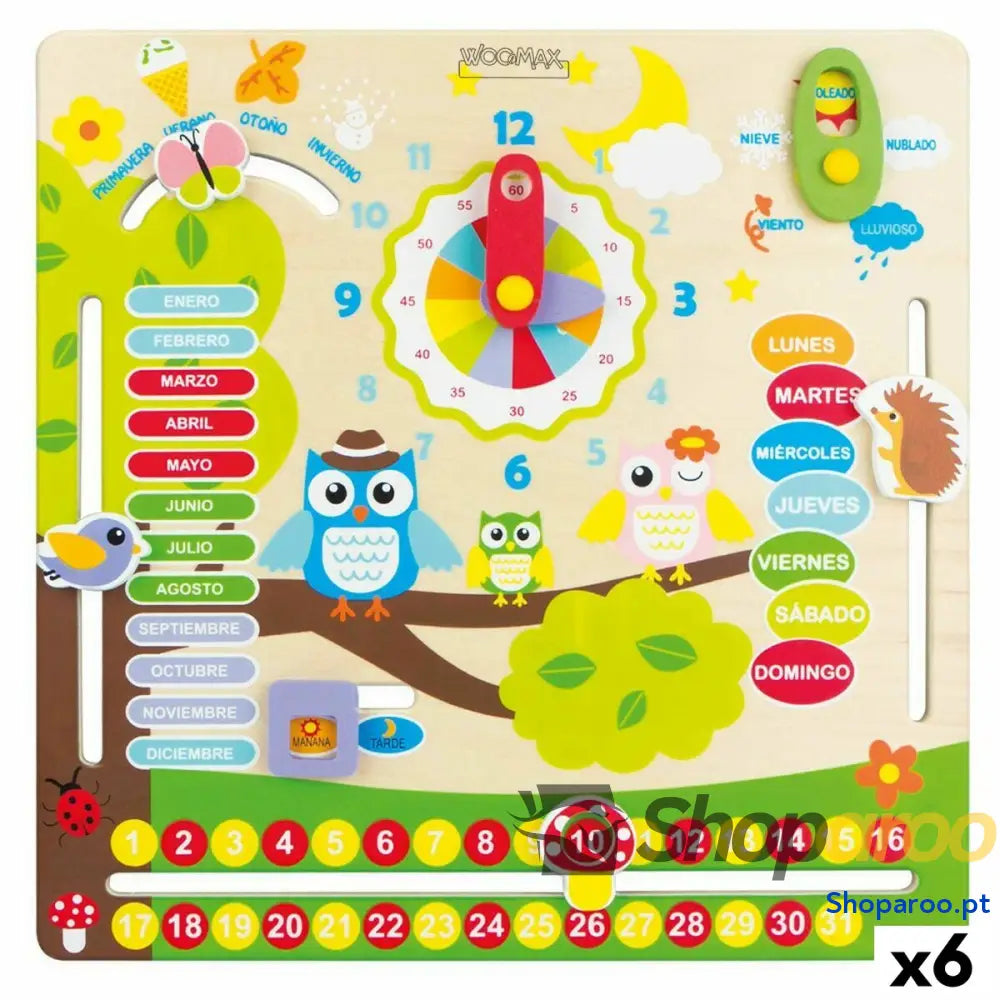 Jogo Educativo Woomax Corujas 30 x 3 x 30 cm (6 Unidades)
