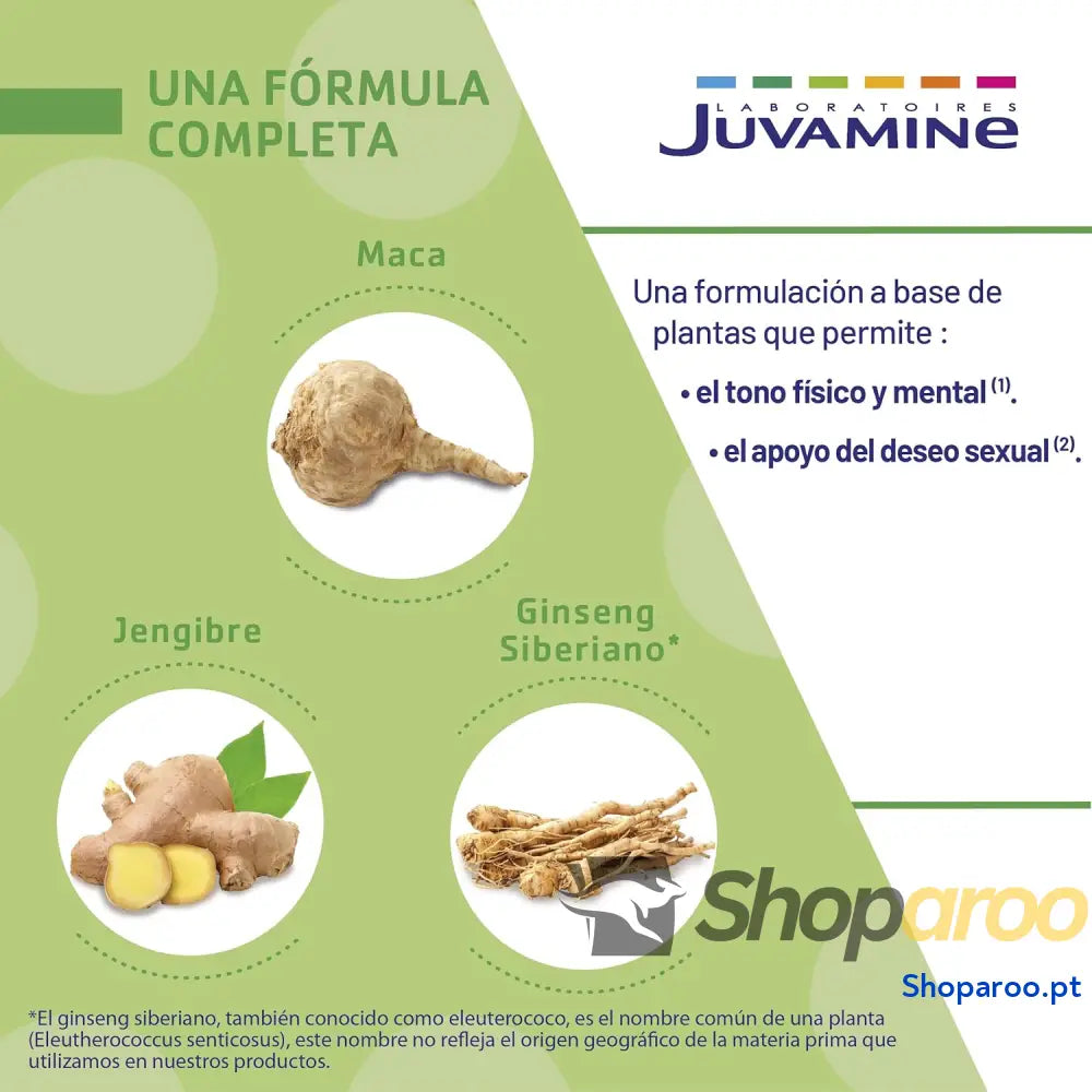 Juvamine Maca Gengibre e Ginseng Siberiano 40 Comprimidos