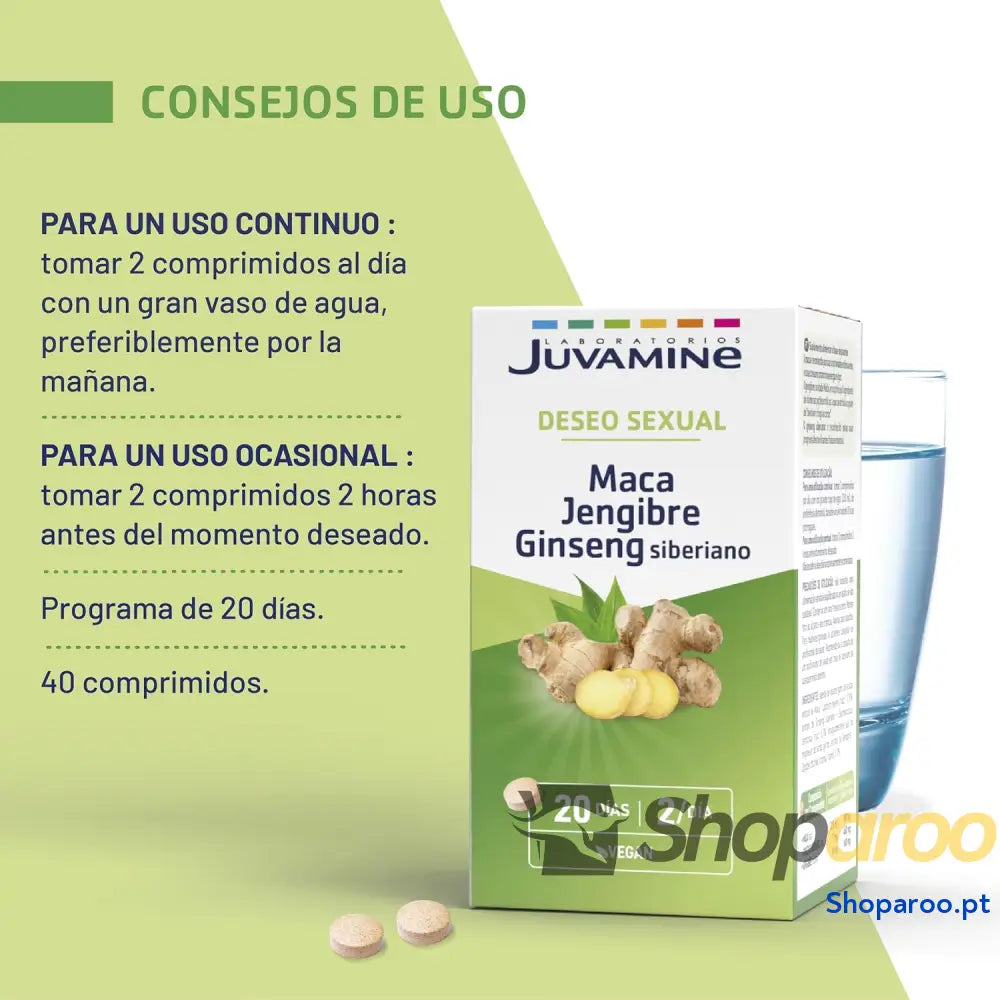 Juvamine Maca Gengibre e Ginseng Siberiano 40 Comprimidos