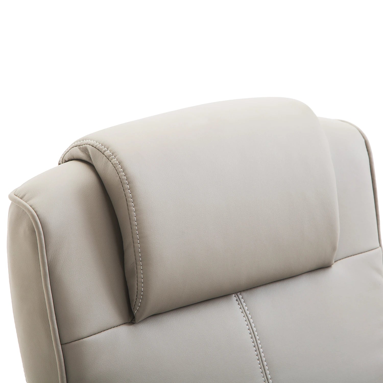 Poltrona Relax Reclinável até 145° com Banco de Apoio para os Pés Poltrona Giratória 360° Estofada em PU e Estrutura de Aço 78x67x98cm Cinza