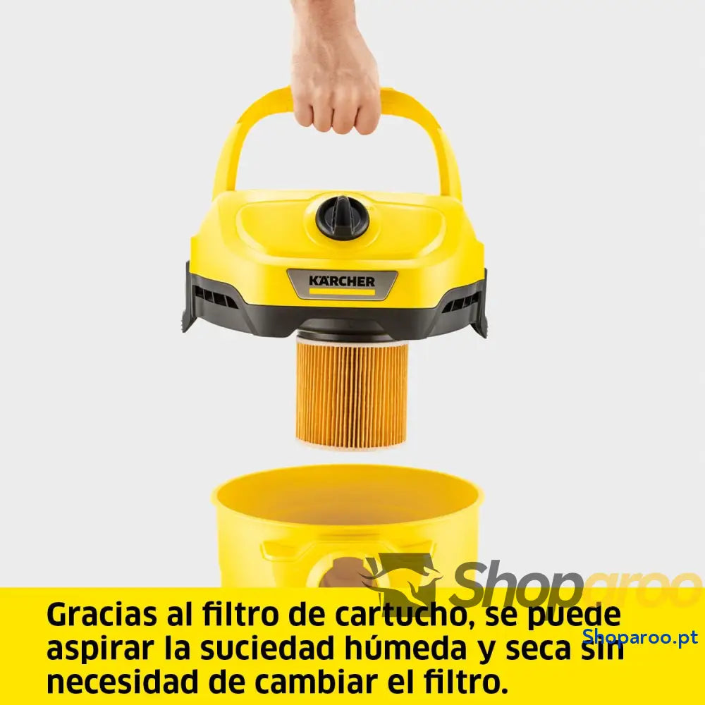 Kärcher Aspirador a seco e húmido WD 2 Plus V 12/4/18/C potência de 1000 W inclui filtros para chão ranhuras