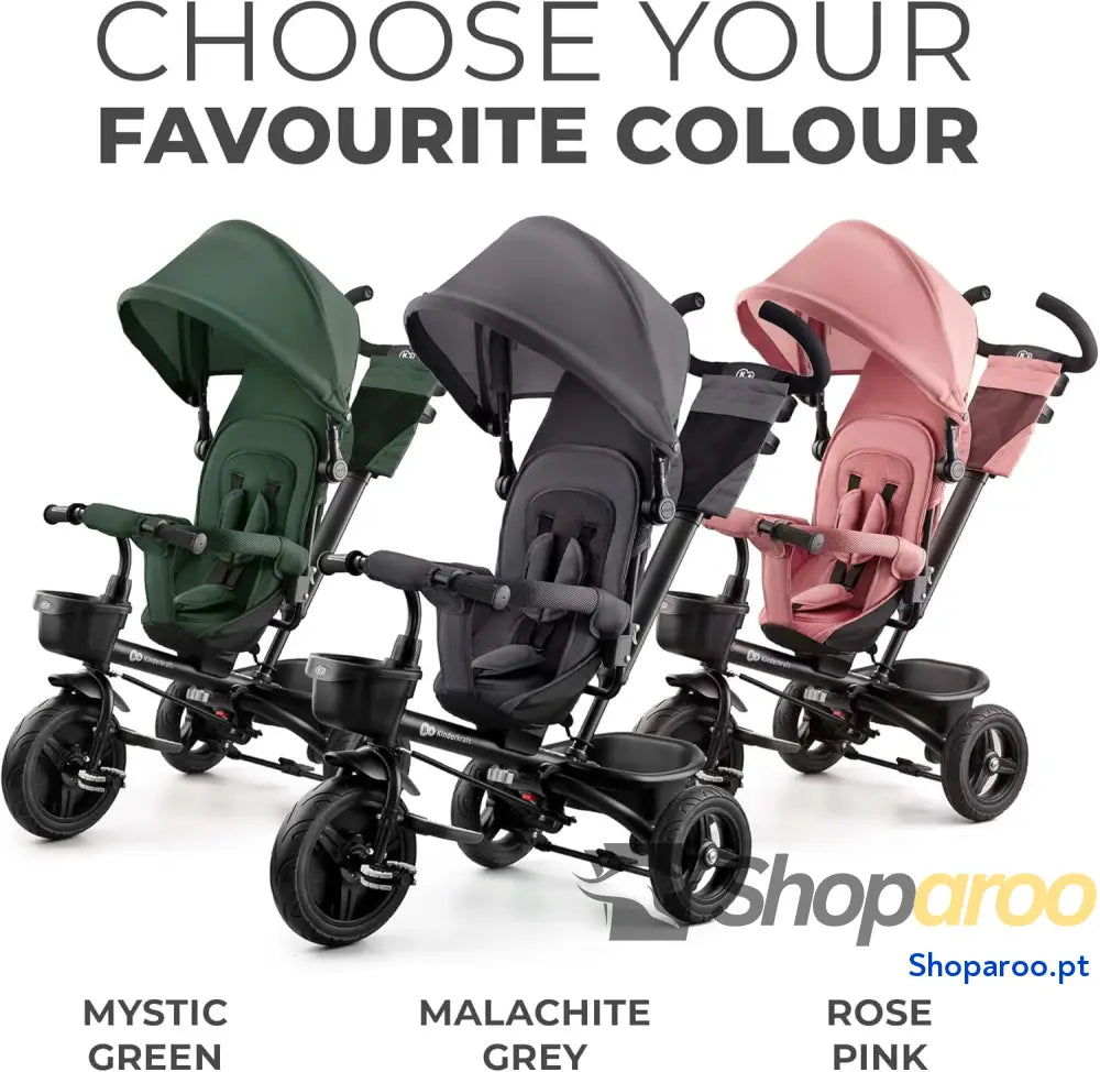Kinderkraft AVEO Triciclo Bebé dobrável triciclo bicicleta para crianças evolutivo sem pedais bebés com acessórios