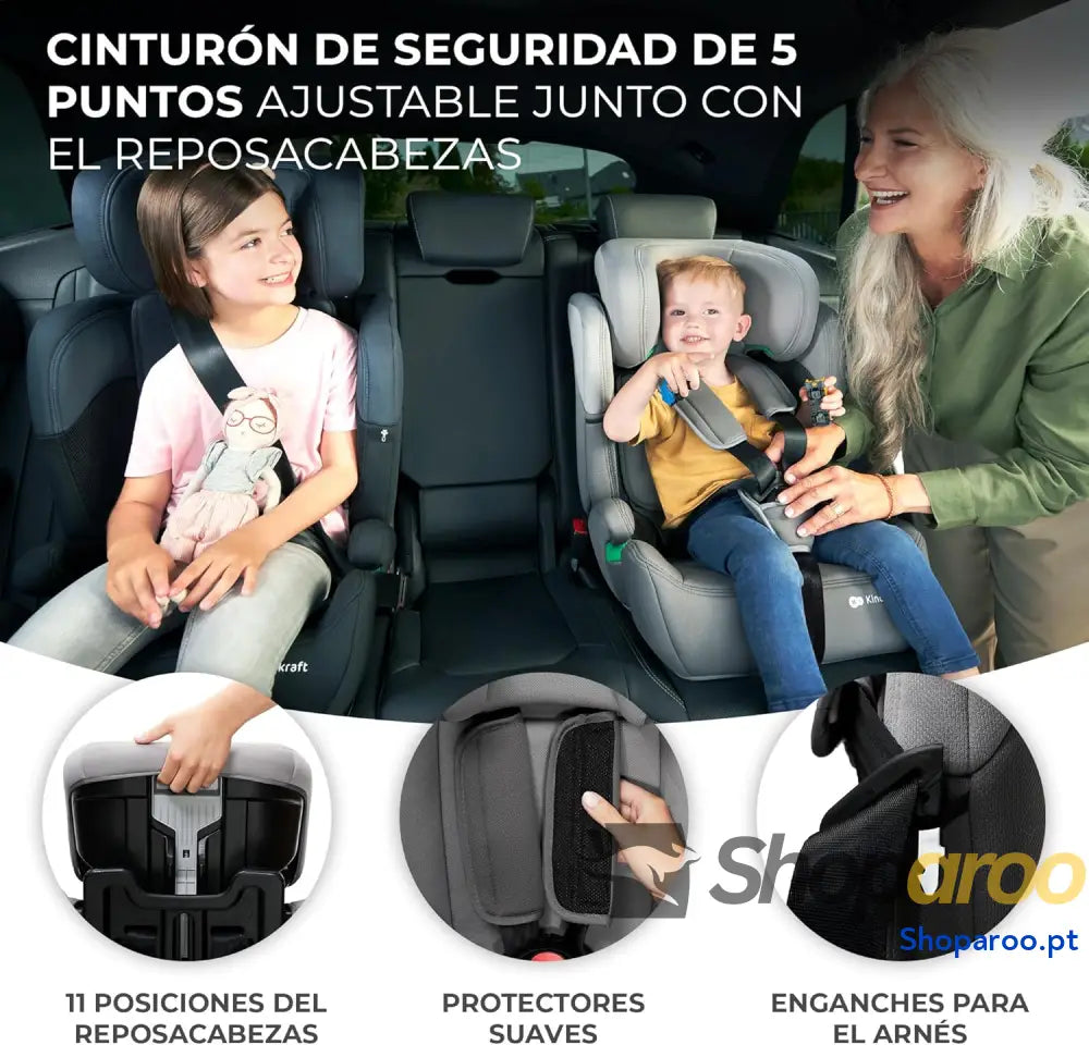 Kinderkraft COMFORT UP I SIZE 76 150 cm Cadeira auto para bebés crianças Cinto ajustável em 11 níveis Grupo 1/2/3 15