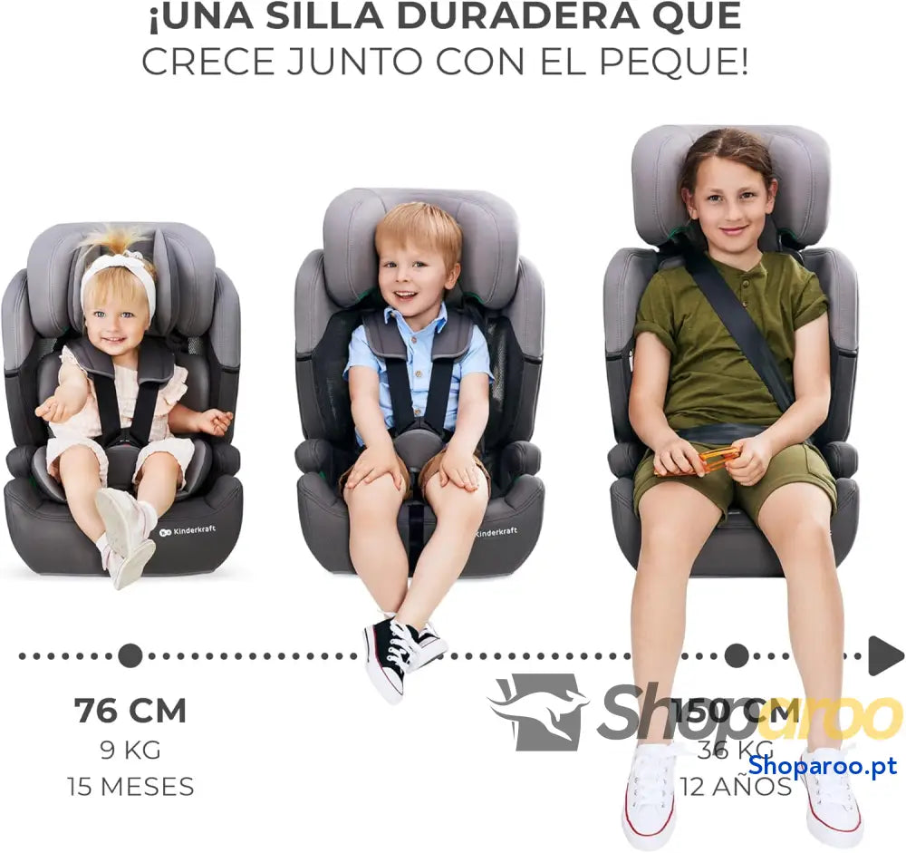 Kinderkraft COMFORT UP I SIZE 76 150 cm Cadeira auto para bebés crianças Cinto ajustável em 11 níveis Grupo 1/2/3 15