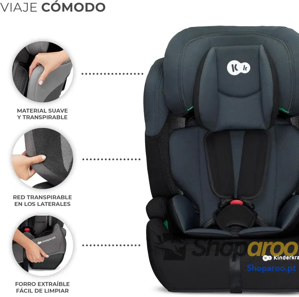 Kinderkraft COMFORT UP I SIZE 76 150 cm Cadeira auto para bebés crianças Cinto ajustável em 11 níveis Grupo 1/2/3 15