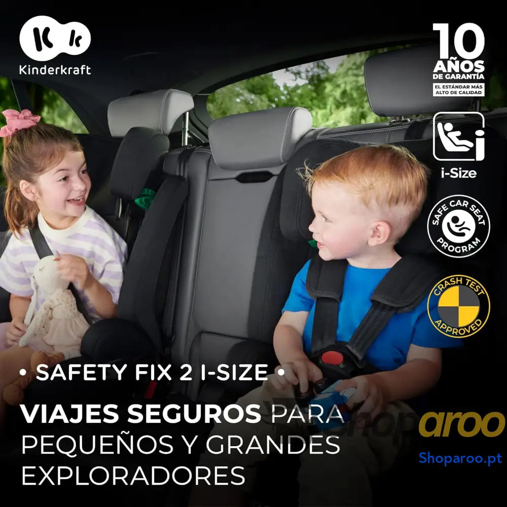 Kinderkraft SAFETY FIX 2 I SIZE 75 150 cm Cadeira de carro grupo 1 3 isofix assento largo e macio para criança arnês