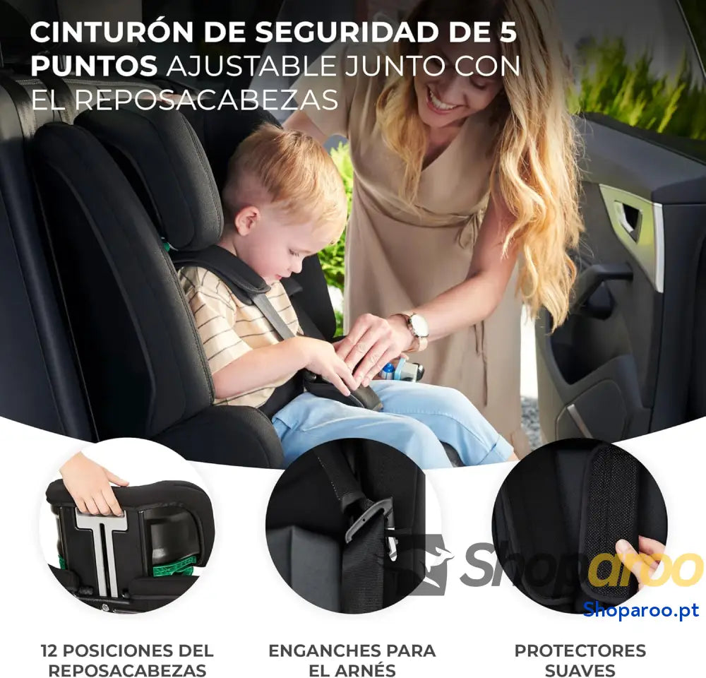 Kinderkraft SAFETY FIX 2 I SIZE 75 150 cm Cadeira de carro grupo 1 3 isofix assento largo e macio para criança arnês