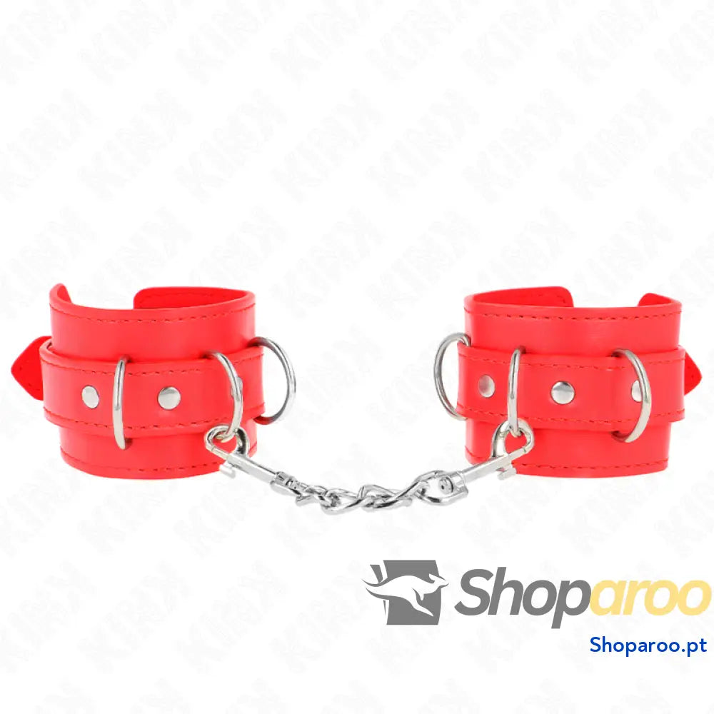 KINK - 3 RETENÇÕES DE PULSO D-RING AJUSTÁVEIS VERMELHO 17,5-25 CM X 6 CM