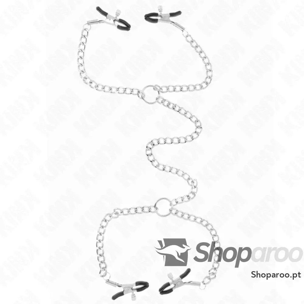 KINK - 4 PINÇAS DE CORRENTE 32 CM COM PEQUENAS CORRENTES 14 CM
