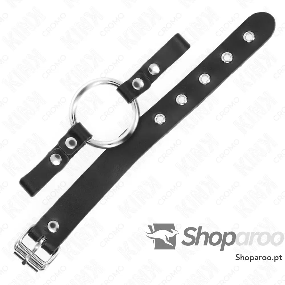 KINK - ANEL DE COURO PARA PÊNIS COM FECHO DE FIVELA 22 X 2 CM COM ANEL DE METAL 4 CM