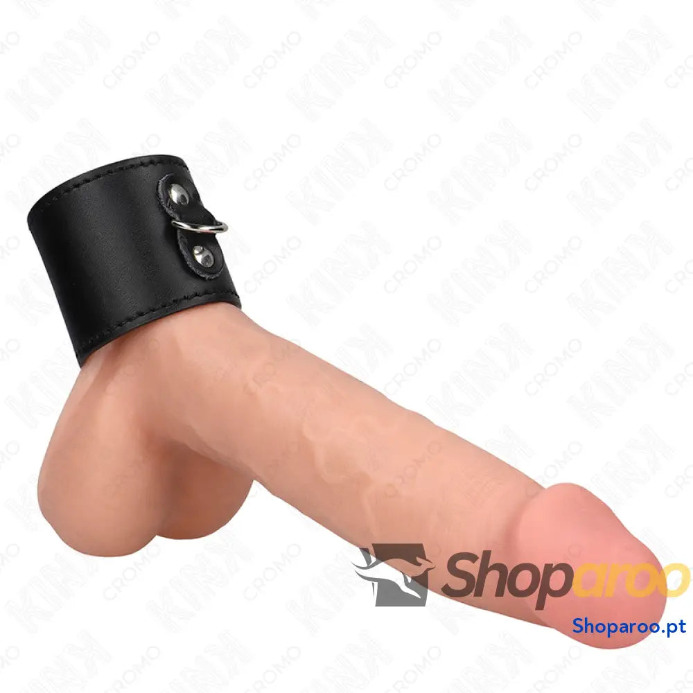 KINK - ANEL DE COURO PARA PÊNIS COM FECHO DE PRESSÃO 18 X 5 CM