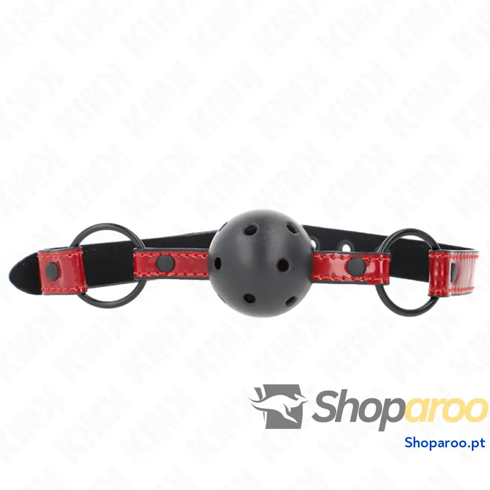 KINK - BOLA DE COURO BRILHANTE 4,5 CM MORDAÇA 63,5 X 2 CM AJUSTÁVEL 41 X 59 CM