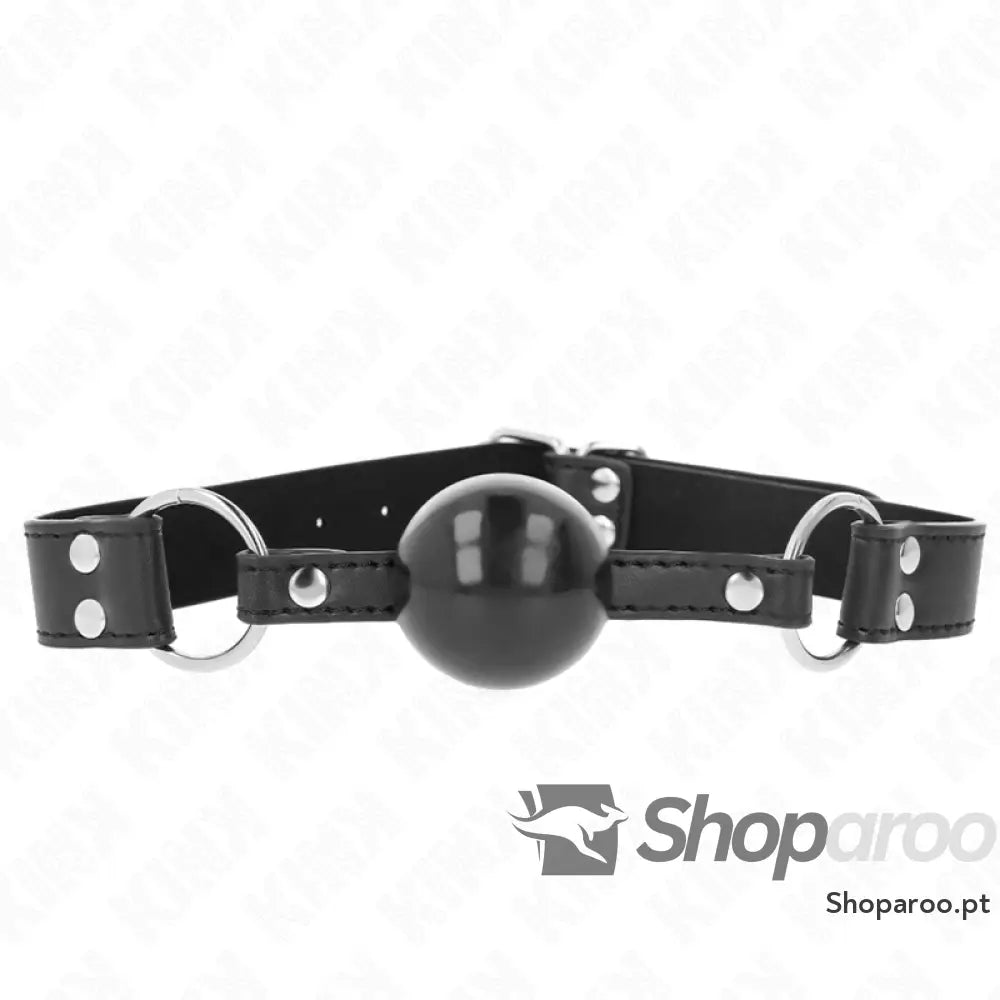 KINK - BOLA MACIA E SÓLIDA MORDAÇA DE 4 CM COM ALÇA DE COURO 62 x 2,5 CM AJUSTÁVEL 42-58 CM