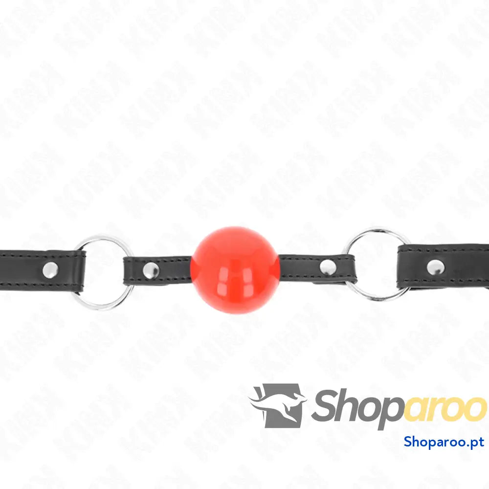 KINK - BOLA MORDAÇA 4 CM COM FECHADURA BOLA VERMELHA ALÇA PRETA 60 x 2 CM