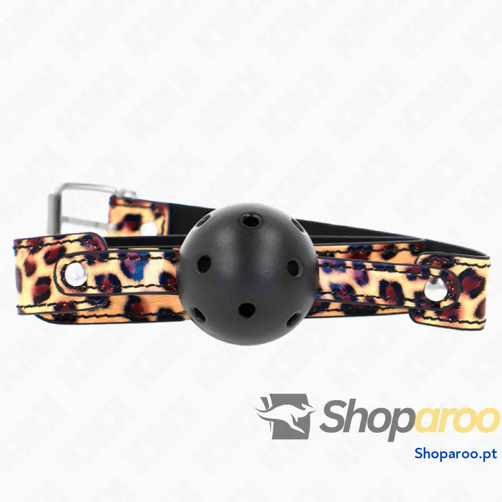 KINK - BOLA RESPIRÁVEL LEOPARDO 4,5 CM MORDAÇA 65 x 2,5 CM