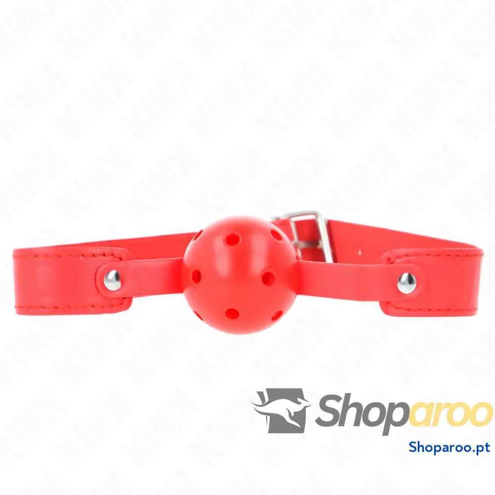 KINK - BOLA RESPIRÁVEL VERMELHA 4,5 CM MORDAÇA 65 x 2,5 CM