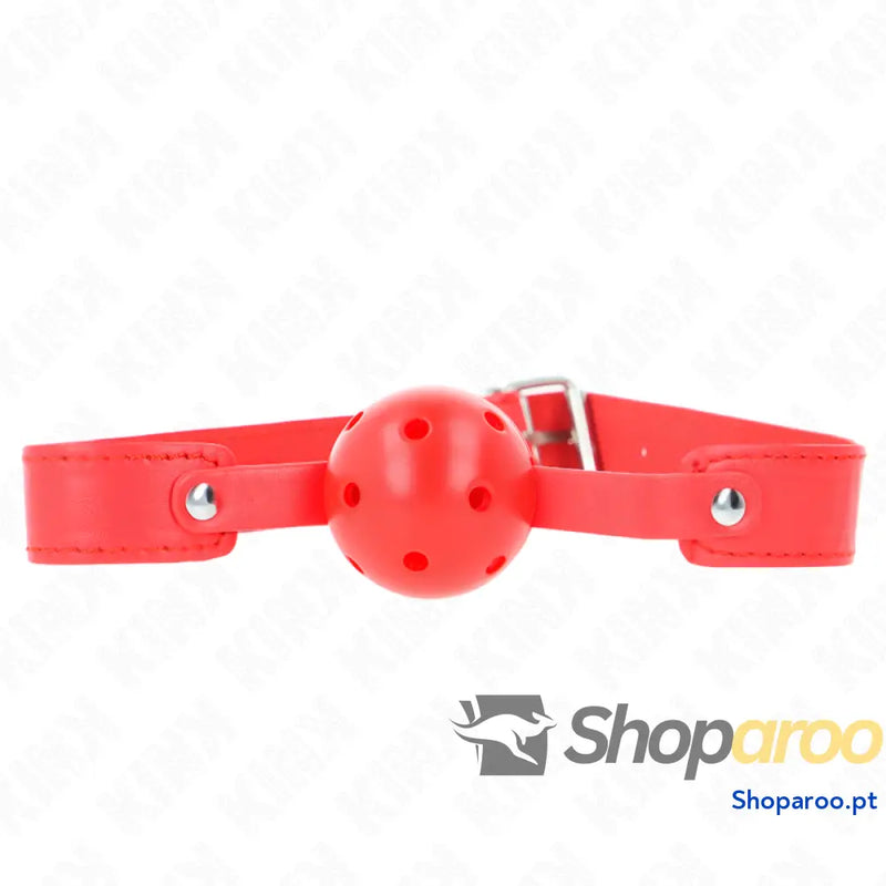 KINK - BOLA RESPIRÁVEL VERMELHA 4,5 CM MORDAÇA 65 x 2,5 CM