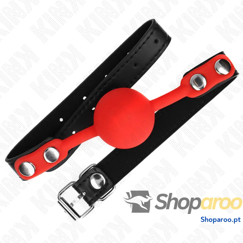 KINK - BOLA SILICONE VERMELHA MORDAÇA 4 CM 60 x 2 CM