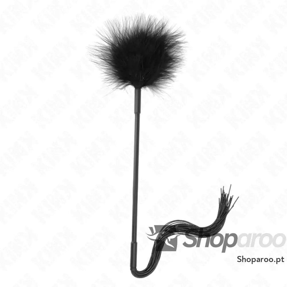 KINK - CHICOTE DE SILICONE COM PENAS PARA CÓCEGAS 47 CM