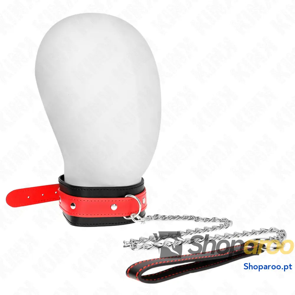 KINK - COLAR COM ALÇA VERMELHA 65 CM AJUSTÁVEL 36-43 CM X 5 CM