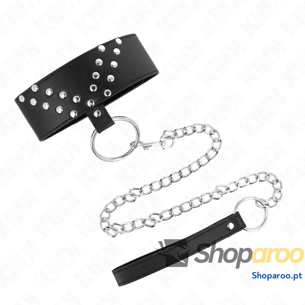 KINK - COLAR COM CINTO 65 CM COM REBITE V AJUSTÁVEL 36-43 CM X 5 CM