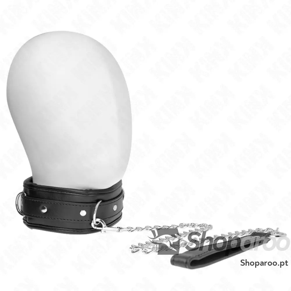KINK - COLAR COM ESPONJA ALÇA DE IMITAÇÃO DE COURO MODELO 3 AJUSTÁVEL 37-54 CM X 3 CM