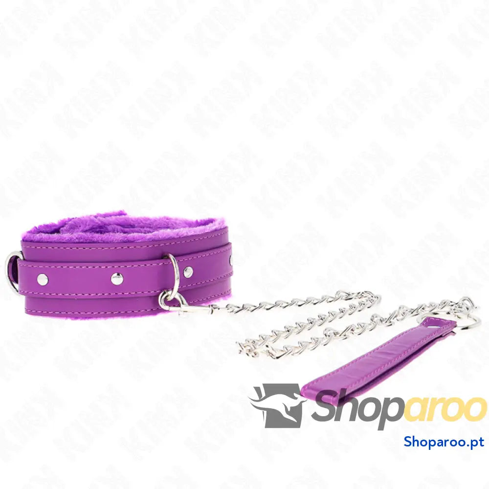 KINK - COLAR COM TRELA 65 CM COM RESTRIÇÕES ROXO 36-42 CM X 5,5 CM