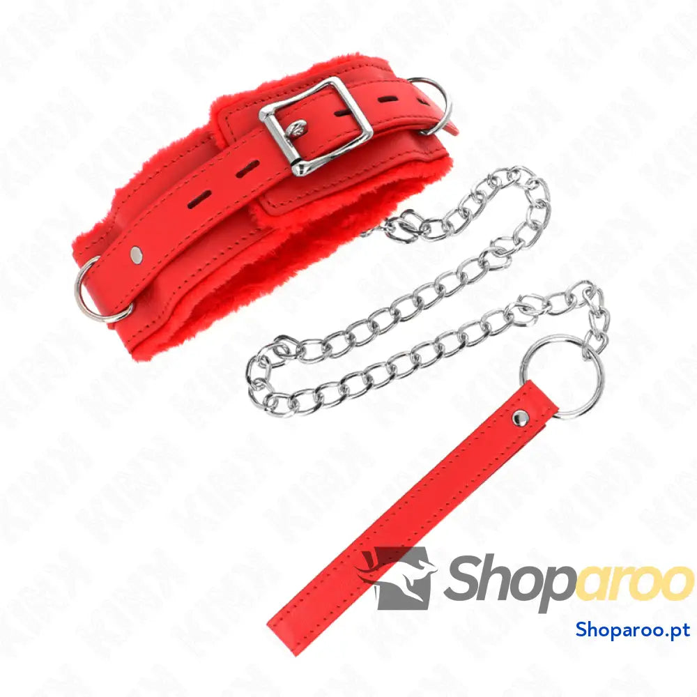 KINK - COLAR COM TRELA 65 CM COM RESTRIÇÕES VERMELHO 36-42 CM X 5,5 CM