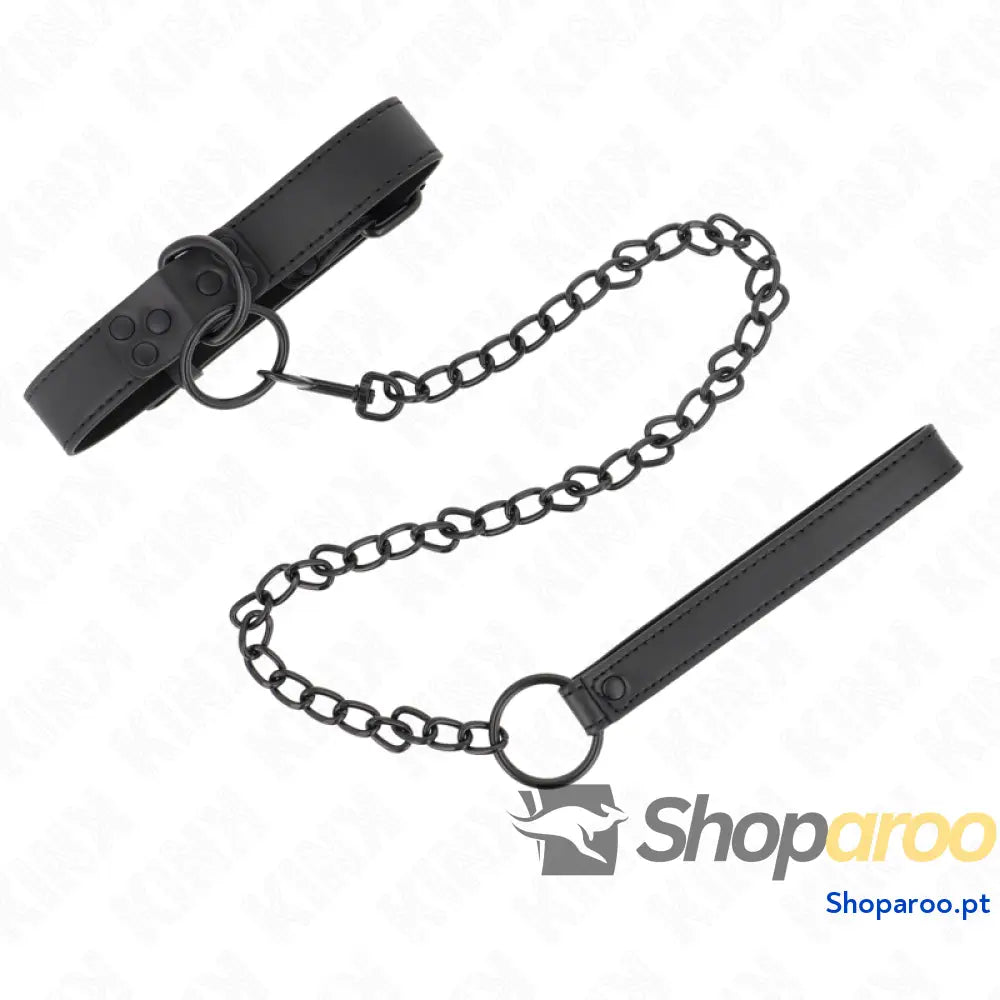 KINK - COLAR COM TRELA ESCURA 65 CM AJUSTÁVEL 37-54 CM X 3 CM