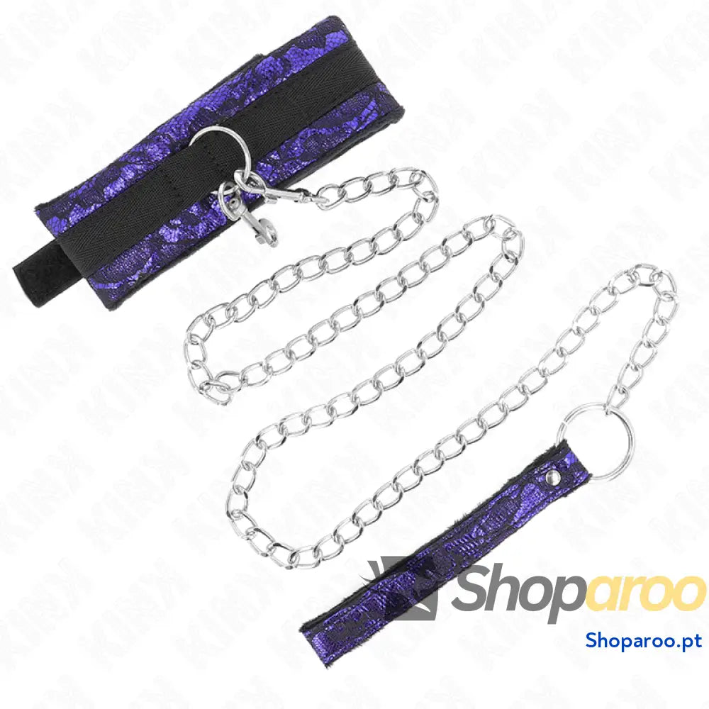 KINK - COLAR CURTO DE RENDA DE VELUDO COM CINTO 105 CM COM DEFEITO EM NYLON 44 X 5,5 CM