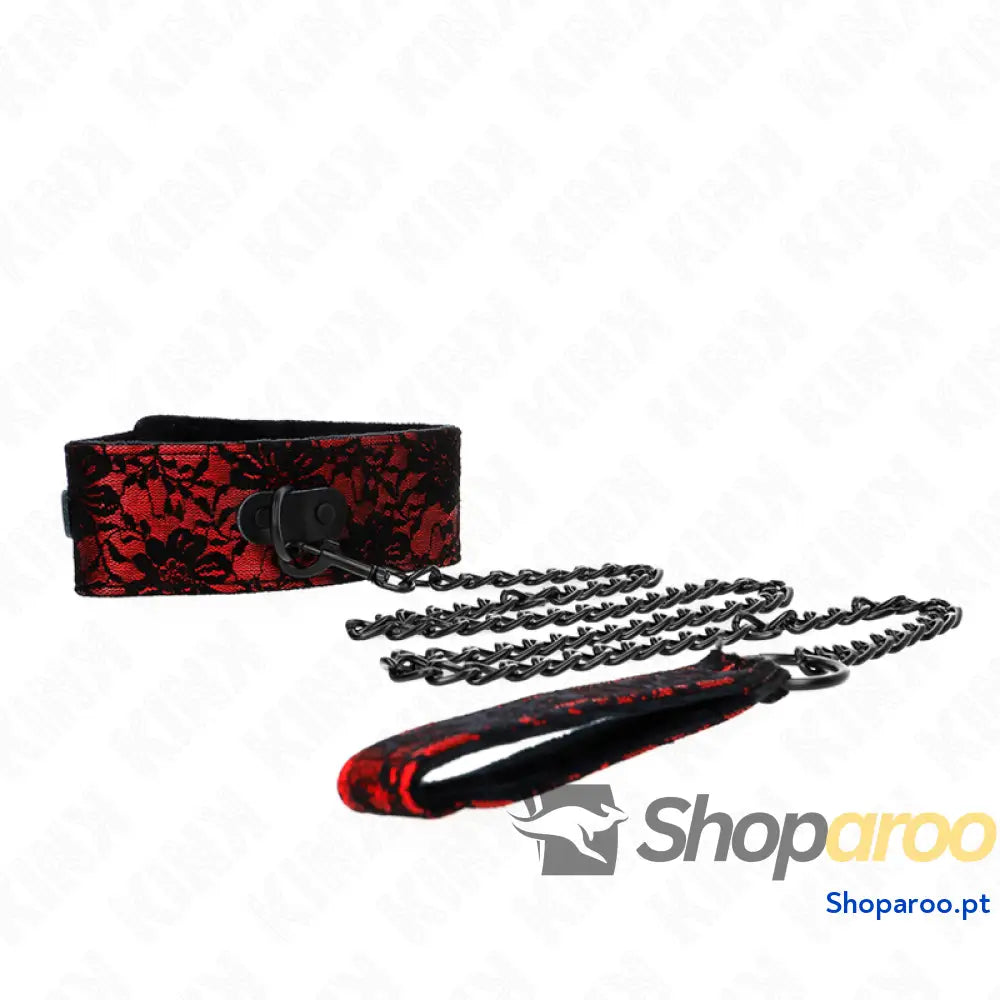 KINK - COLAR DE RENDA COM CINTO COM CINTO DE COURO REAL 105 CM / 44 X 5,5 CM