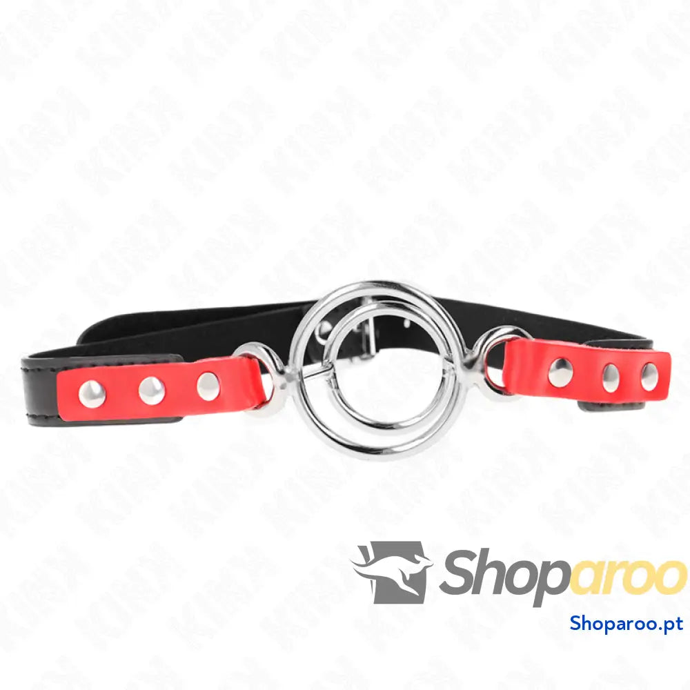 KINK - GAG COM MÚLTIPLOS O-RINGS 4 / 4,8 CM VERMELHO 38 X 56 CM