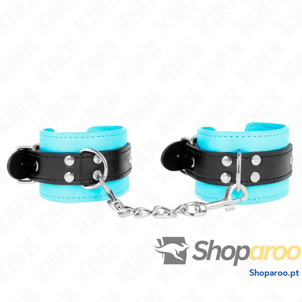 KINK - GANCHO DE PULSO FORRO DE PELE AZUL AJUSTÁVEL 20-28 CM X 5,5 CM