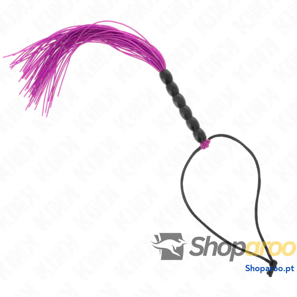 KINK - MINI CHICOTE DE SILICONE COM 6 CONTAS ROXAS 26 CM