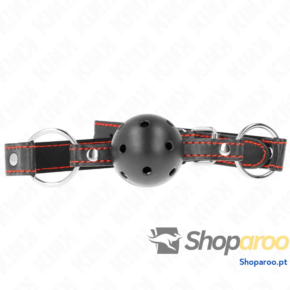 KINK - MORDAÇA DE BOLA PRETA OCA DURO MODELO 2 65 x 2,5 CM