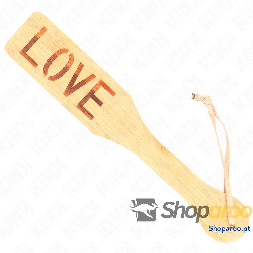 KINK - PALETA DE BAMBU PALAVRA AMOR 32 X 5,5 CM