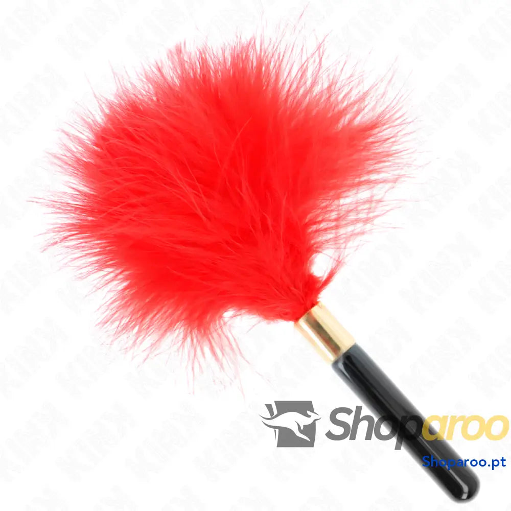 KINK - PENAS DE CÓCEGAS METAL DOURADO VERMELHO 18 CM