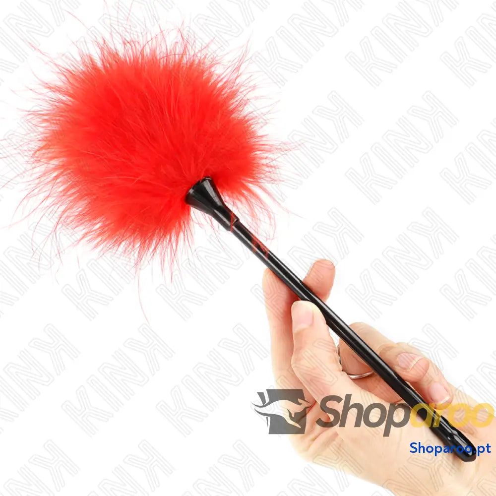 KINK - PENAS DE CÓCEGAS VERMELHAS USADAS NO KIT BONDAGE 27 CM