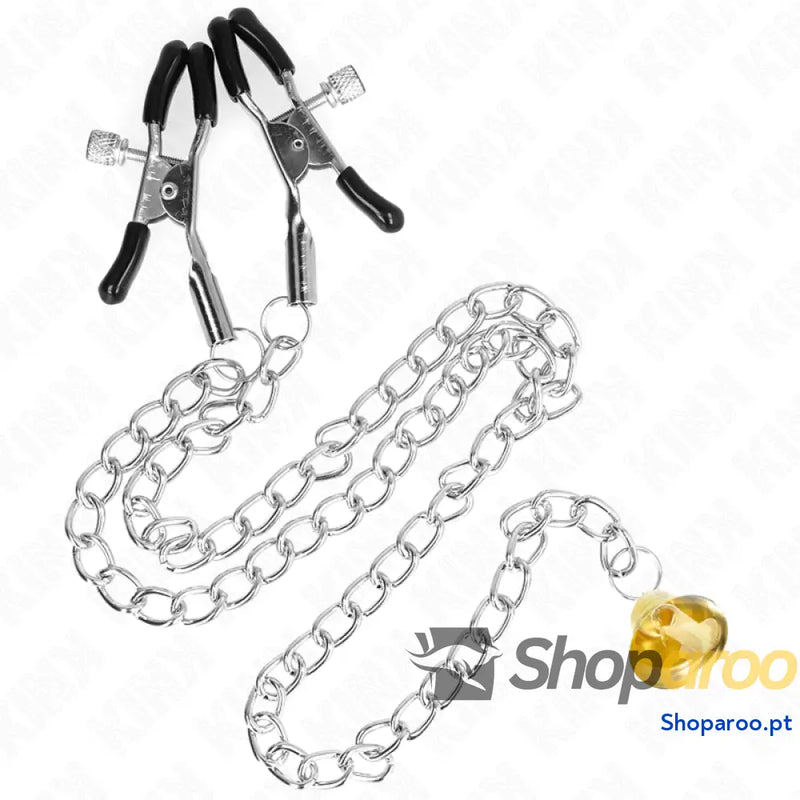 KINK - PINÇAS DE CORRENTE COM PINGENTE DE CHIFRE 30 CM