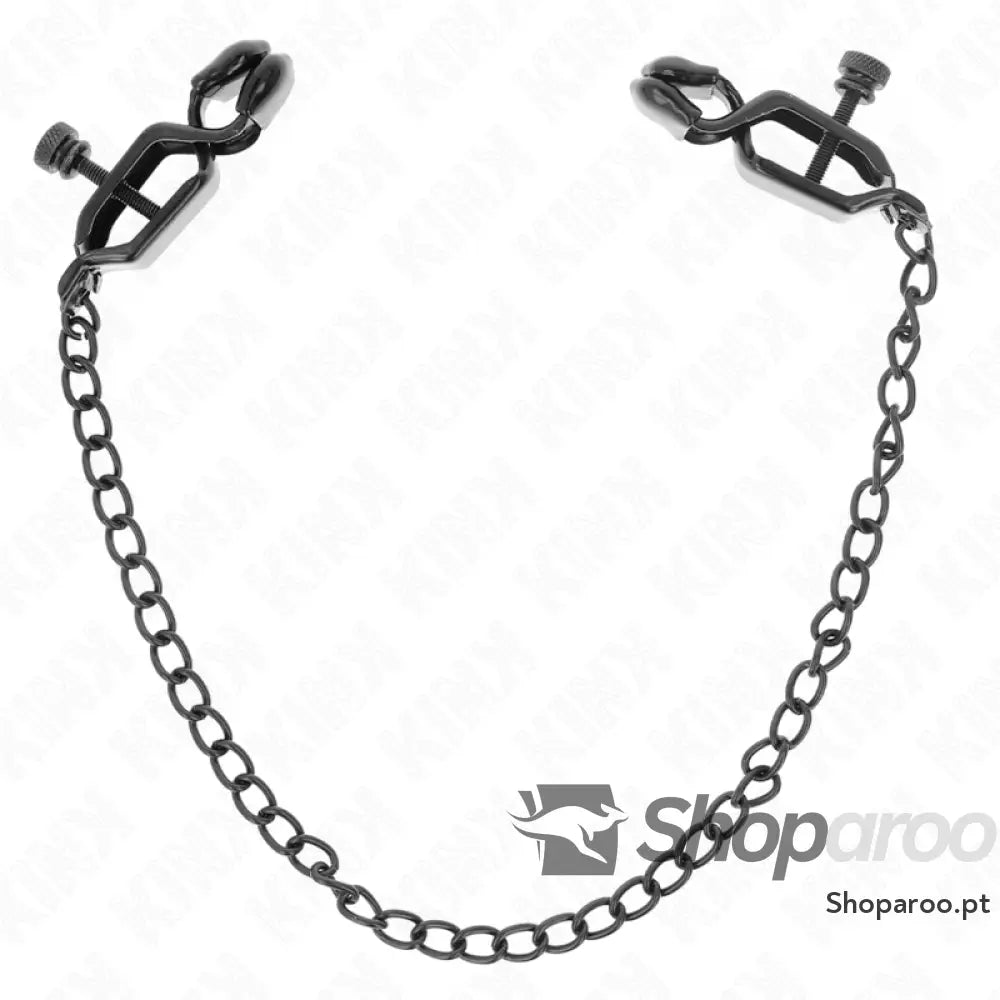 KINK - PINÇAS DE CORRENTE PLANA PRETAS 30 CM