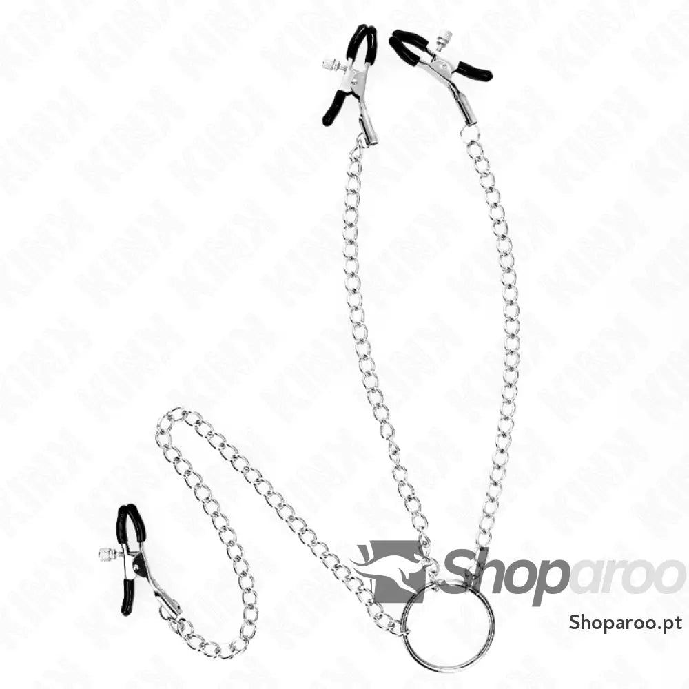 KINK - PINÇAS TRIPLAS PARA BICOS E CLITÓRIS COM CORRENTE MODELO 0