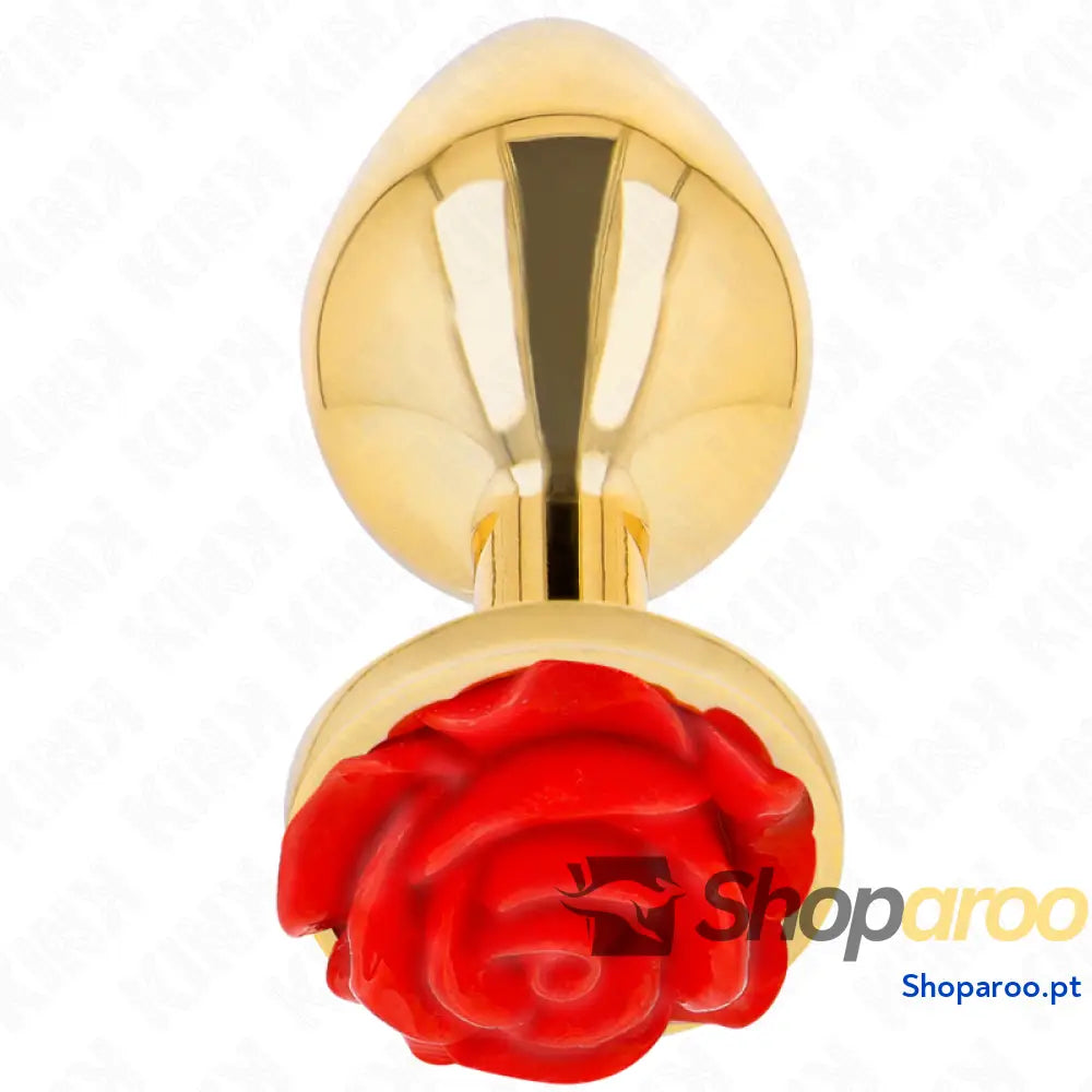 KINK - PLUG ANAL OURO ROSA VERMELHO TAMANHO L