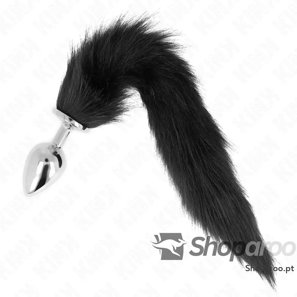 KINK - PLUG ANAL TAMANHO L 10 X 4 CM COM CAUDA SINTÉTICA 40 CM PRETO